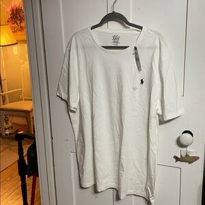 Polo by Ralph Lauren White Mens Tee with Logo Size XXL. New with Tags